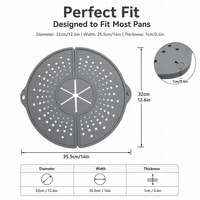 Protection anti-éclaboussures en silicone pliable avec logo personnalisé, qualité alimentaire, accessoire de cuisine, vente en gros, directement de l'usine OEM