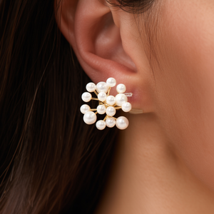 Fashion <b>Rings</b> 316L Stainless Steel PVD <b>Gold</b> Plating Sustainable Resistant Pearl Cluster Design - Product Image 3