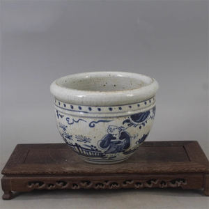 <span class=keywords><strong>Pot</strong></span> <span class=keywords><strong>cache</strong></span> <span class=keywords><strong>cache</strong></span> vintage japonais peint à la main Pots à poisson bleu vieux ornements en porcelaine chinoise motif humain chinois traditionnel - Product Image 3
