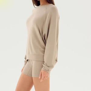 Sudaderas de Felpa de Alta Calidad con Mangas Raglán y Corte Holgado, Tops Deportivos, Sudadera con Capucha para Mujer - Product Image 2