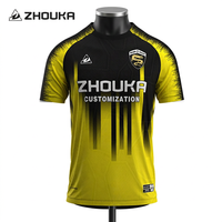 Uniforme de Fútbol Personalizado al por Mayor para Hombre, Jersey de Fútbol Amarillo con Sublimación Jacquard OEM, Ropa Deportiva Transpirable para Equipo