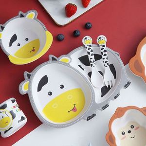Juego de Vajilla Ecológico de Fibra de Bambú, 5 Piezas para Niños, Biodegradable, con Tenedor para Sopa - Product Image 3