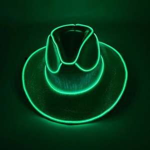 Coloré LED éclairer chapeau adulte <span class=keywords><strong>Cowboy</strong></span> Cowgirl chapeau pour Halloween fête de noël EDC Cosplay Costume chapeaux - Product Image 4