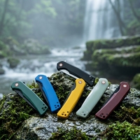 Couteau pliant EDC en acier inoxydable 14C28N avec lame en forme de pied de mouton et manche en micarta pour le camping, la chasse tactique, les activités de plein air et le bricolage