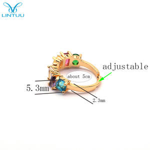 26 letra A B <span class=keywords><strong>C</strong></span> D E F G H I G <span class=keywords><strong>K</strong></span> L M N O P R S T U V W X Y Z 18K chapado en oro Real de tamaño ajustable alfabeto carta anillos - Product Image 4