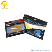Sacs d'emballage refermables en plastique souple pour leurres de pêche, avec impression personnalisée du logo, pour appâts de pêche, emballage auto-scellant avec fermeture éclair