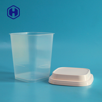 Bol en plastique carré jetable imprimé de logo personnalisé pour ramen de bouillie de riz à la crème glacée nouilles instantanées pour sushi jus hamburger