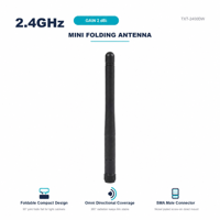 Antenne pliable mini 2,4 GHz SMAMale 2dBi omnidirectionnelle à profil bas en caoutchouc pour module WiFi, routeur, IoT
