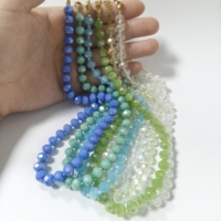Collier de perles en pierre naturelle de jade glacé 8 mm, en acier inoxydable, design coloré en cristal, fait main, bijoux de haute qualité