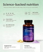 Tablet Vitamin B Kompleks - Dukungan Energi & Peningkatan Kesehatan, Umur Simpan 24 Bulan, Label Pribadi untuk Usia Paruh Baya & Lansia