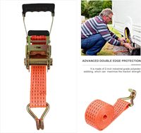 Sangle d'arrimage à cliquet en polyester Tow Max à prix d'usine compétitif, résistance à la rupture de 2000 kg et crochet en J pour le transport de marchandises