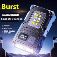 Lampe de poche à clipser haute luminosité extérieure de type C Rechargeable double lumière Cob Led lampe de poche laser tactique