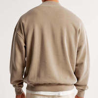 Sweat-shirts à capuche en molleton bouclette pour hommes, faible MOQ, haute qualité, col rond tricoté, broderie personnalisée, coupe oversize unisexe