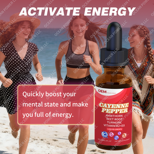 Gotas de Pimienta de Cayena Líquida Herbal de Marca Privada OEM con Vitamina D3 K2, Extracto de Fruta de Capsicum Annuum, Gotas de Pimienta de Cayena - Product Image 4