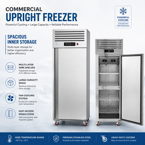 Refrigerador Comercial Vertical de Una Puerta de 500L, Acero Inoxidable, Enfriamiento por Ventilador, con Compresor Embraco A3 1. Capacidad Grande de 500L - Product Image 2