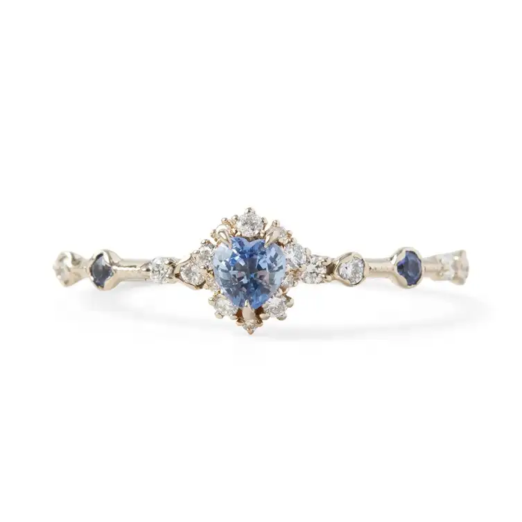 Joyería chapada de 18K, hermosos anillos de pareja de amor de circonita en forma de corazón