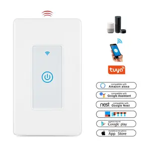 LEDEAST DS-123 1 Gang Tuya Smart Home Touch Light Switch Works With Alexa Google Wifi US Wall Switch