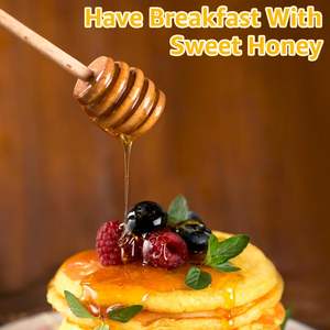 Envase Hexagonal Transparente de Vidrio de 150ml 200ml 250ml 300ml 500ml, Frasco para Mermelada y Miel con Cuchara de Madera y Tapón de Bambú - Product Image 4