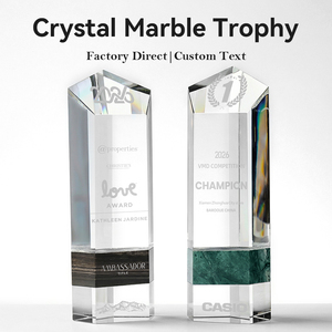 Trophée <span class=keywords><strong>personnalisé</strong></span> en <span class=keywords><strong>marbre</strong></span> cristallin, <span class=keywords><strong>plaque</strong></span> tour gravée sur mesure pour la reconnaissance de l'excellence corporative lors de la cérémonie annuelle du gala - Product Image 2
