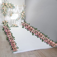 Nouvelle Composition Florale Artificielle en Soie pour Mariage, 1 Mètre de Long, Style Forêt, pour Décoration de Scène, Défilé, Cérémonie de Remise des Diplômes, Saint-Valentin