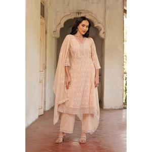 Oferta Especial: Conjunto Étnico de Kurta Anarkali con Cuello en V Bordado para Mujer, con Pantalones y Dupatta a Juego, Disponible a Buen Precio - Product Image 6