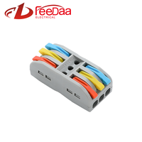 Connecteurs de fils LED de type ressort PCT-222 à 4 pôles 2-2, borniers 2 en 2 32A 20-8 AWG, connexion par vis, usage industriel