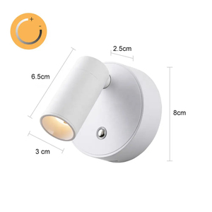<span class=keywords><strong>Lampe</strong></span> <span class=keywords><strong>de</strong></span> lecture LED 5W à vente chaude, corps en aluminium, montage mural, veilleuse, commande tactile, tête rotative, placard, intensité réglable - Product Image 3
