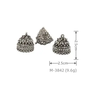 Vente directe d'usine Inde : Perles de bijoux en alliage argenté antique à franges, en forme de lanterne, pour boucles d'oreilles et chapeaux de perles, motif <span class=keywords><strong>cage</strong></span> à oiseaux tridimensionnelle - Product Image 1