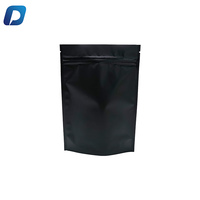 Impression personnalisée noir mat anti-odeur fermeture éclair refermable petit emballage sacs en mylar pochette en aluminium plat