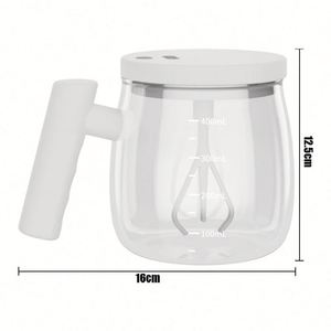 Taza de Café de Vidrio de Nuevo Estilo con Escala, Taza de Vidrio Portátil con Agitación Automática y Logotipo Personalizado - Product Image 3