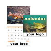 Calendrier de bureau personnalisé en papier avec reliure spirale, impression CMJN intégrale, vente en gros
