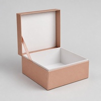 Caja Rígida con Tapa Abatible en Oro Rosa Personalizada, Caja de Regalo Cuadrada, Caja de Embalaje para Regalos, Superficie Lisa con Textura Mate, Caja de Regalo de Lujo