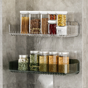 Wall Mounted <b>Kitchen</b> <b>Storage</b> <b>Rack</b> Transparent Large Capacity <b>For</b> Seasonings And Condiments - Product Image 2