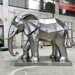 Estatua de Elefante con Acabado Pulido, Escultura Grande Personalizable de Acero Inoxidable para Exteriores, Duradera, con Certificación ISO9001 - Product Image 2