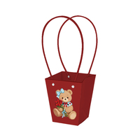 INUNION nouveau Design dessin animé ours trapézoïdal fleur Bouquet transporteur boîte fête d'anniversaire décoration sacs-cadeaux pour arrangements floraux