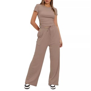 批发欧美女装运动服基本款2件套休闲夏季套装女装 - Product Image 5