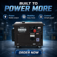 Générateur diesel silencieux monophasé RTH 50Hz/60Hz 7,5 kW 480 V insonorisé avec télécommande ATS portable 220 V 380 V