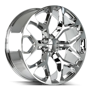 Rines Cromados con Diseño <span class=keywords><strong>de</strong></span> Copo <span class=keywords><strong>de</strong></span> Nieve <span class=keywords><strong>de</strong></span> 20, 22, 24 y <span class=keywords><strong>26</strong></span> Pulgadas, Rines Forjados 6x139.7 para Chevrolet Silverado 1500, GMC Denali, Cadillac Escalade - Product Image 1