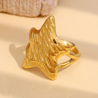 Dreamshow Bague chevalière gravée étoile de mer sans ternissure Bijoux mode estivale Bague en acier inoxydable