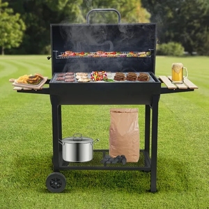 Parrilla móvil de barbacoa de gran capacidad de cocción de fábrica al por mayor Parrilla de barbacoa lujosa <span class=keywords><strong>con</strong></span> recubrimiento en polvo para reunión de familiares y <span class=keywords><strong>amigos</strong></span> - Product Image 5