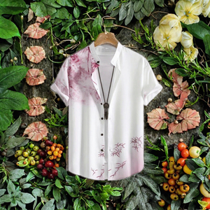 Camisa Hawaiana Estampada de Verano para Hombre, Manga Corta, Tejida, Casual, con Botones, Cuello Camisero, Anti-Pilling - Product Image 2
