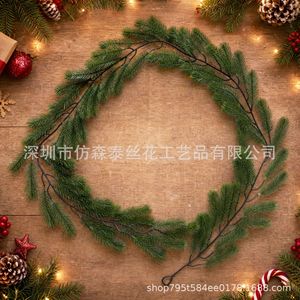 Guirlande de Noël artificielle en soie imitation sentai, aiguilles de pin, 72 cm, pour décoration intérieure et extérieure - Product Image 3