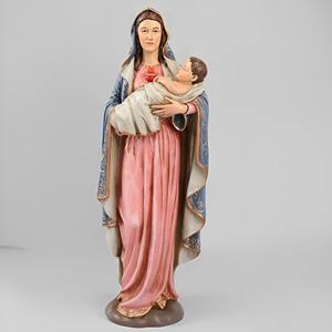 Statues religieuses catholiques en résine, décoratives, 28 cm de haut, Notre-Dame du Sacré-Cœur - Product Image 5