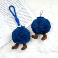Liontin Blueberry Cantik Gantungan Kunci Mewah Stereo 3D Liontin Dekoratif Ransel Blueberry Pembawa Keberuntungan Hadiah Ulang Tahun