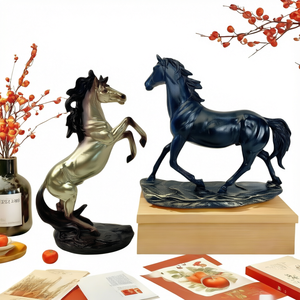 Escultura de Caballo de Resina de Lujo, Figura de Animal en 3D, Adorno de Arte Mural Pintado a Mano para Decoración de Hotel, Villa o Sala de Estar - Product Image 1