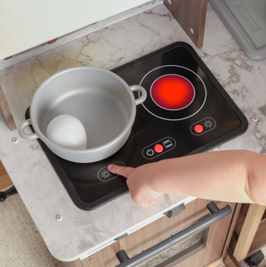 Cuisine en bois haut de gamme pour enfants avec machine à expresso, café réaliste pour jeux d'imitation pour enfants - Product Image 4