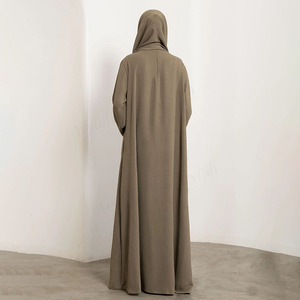 Custom Latest Design Women Modest <strong>Abaya</strong> Solid Color New Slit Cuff Design Muslim Women Full Length Closed Abayas For Women - Product Image 5