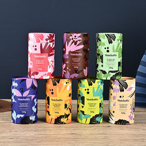 Boîte cylindrique en papier kraft enduit biodégradable avec impression couleur personnalisée et conception de logo pour bougies, thé, parfum - Product Image 5