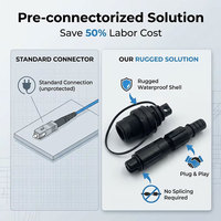 Connecteur et prise à fibre optique étanche IP67 compatible 5G avec garantie de 5 ans, à connexion rapide pour joint de câble FTTH