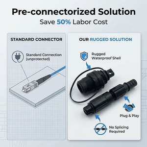 Connecteur et prise à fibre optique étanche IP67 compatible 5G avec garantie <span class=keywords><strong>de</strong></span> 5 ans, à connexion rapide pour joint <span class=keywords><strong>de</strong></span> câble FTTH - Product Image 4